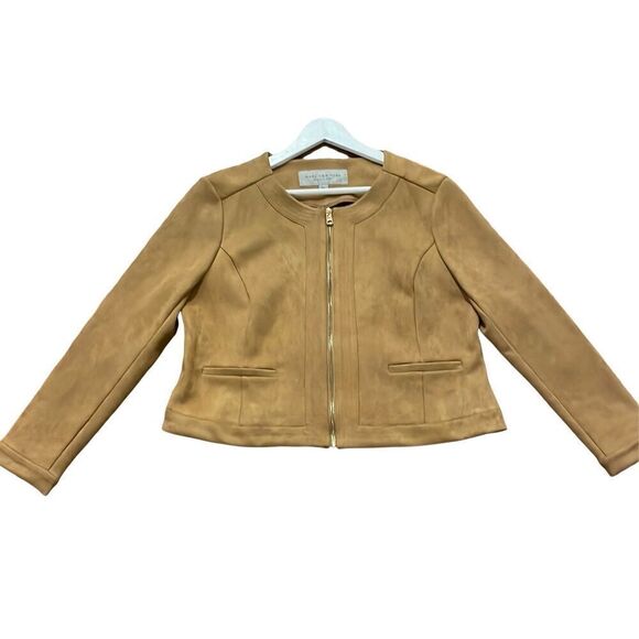 Marc New York Tan faux suede full zip jacket xl - Picture 8 of 9